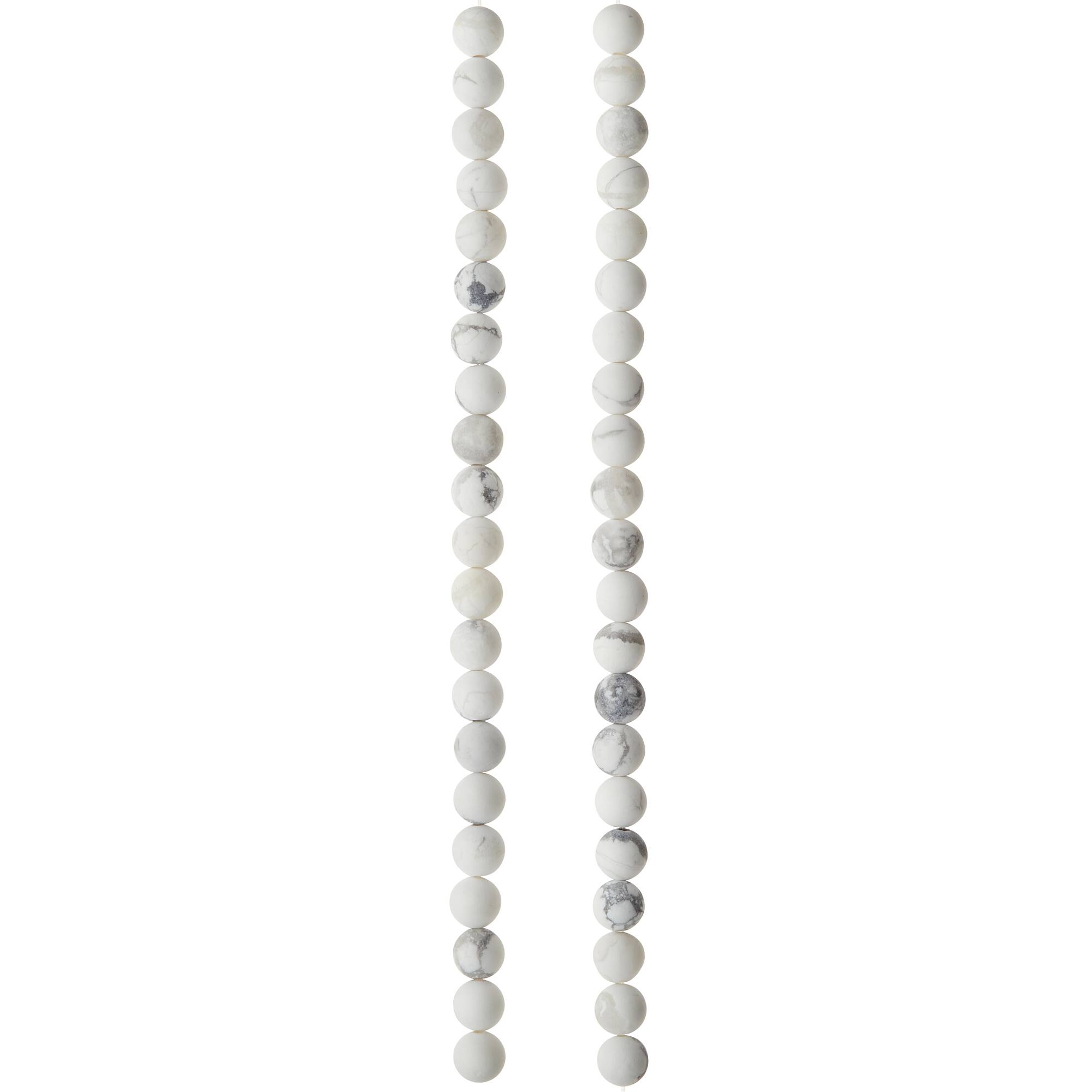 Matte White & Gray Howlite Round Beads, 6mm by Bead Landing™